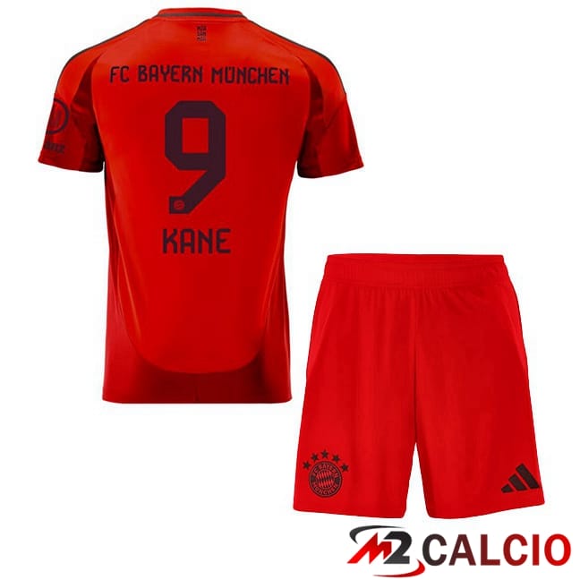 Maglie Calcio Personalizzate,Tute Calcio Squadre,Maglia Nazionale Italiana Calcio | Maglie Calcio Bayern Monaco (Kane 9) Bambino Prima Rosso 2024/2025