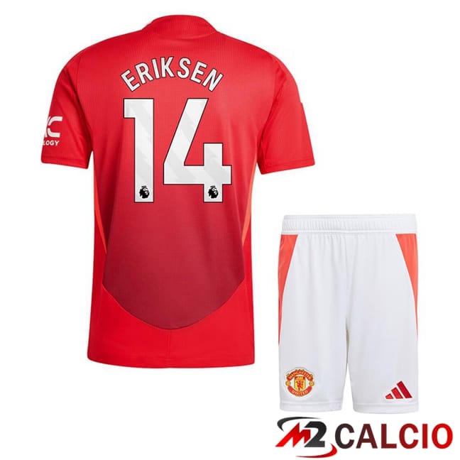 Maglie Calcio Personalizzate,Tute Calcio Squadre,Maglia Nazionale Italiana Calcio | Maglie Calcio Manchester United (Eriksen 14) Bambino Prima Rosso 2024/2025