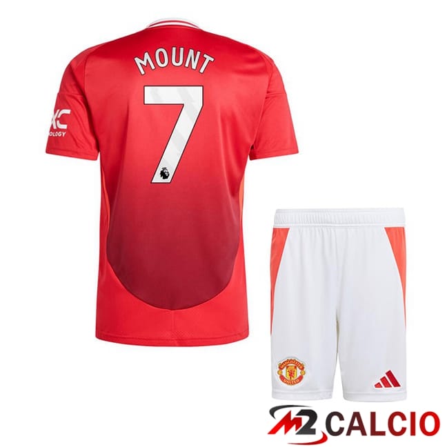Maglie Calcio Personalizzate,Tute Calcio Squadre,Maglia Nazionale Italiana Calcio | Maglie Calcio Manchester United (Mount 7) Bambino Prima Rosso 2024/2025