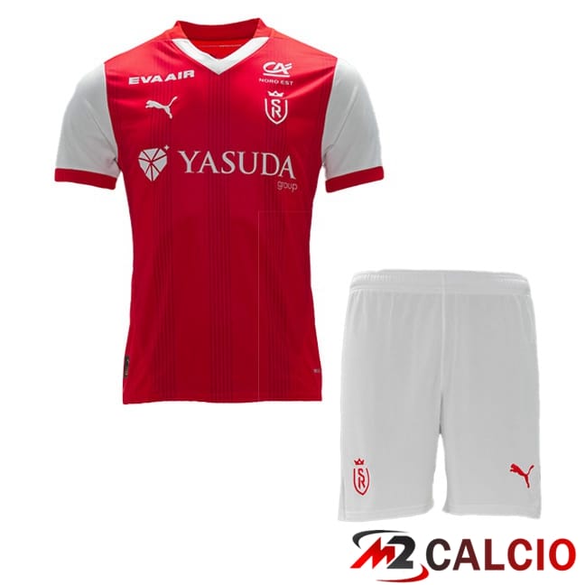 Maglie Calcio Stade de Reims Bambino Prima Rosso 2024/2025