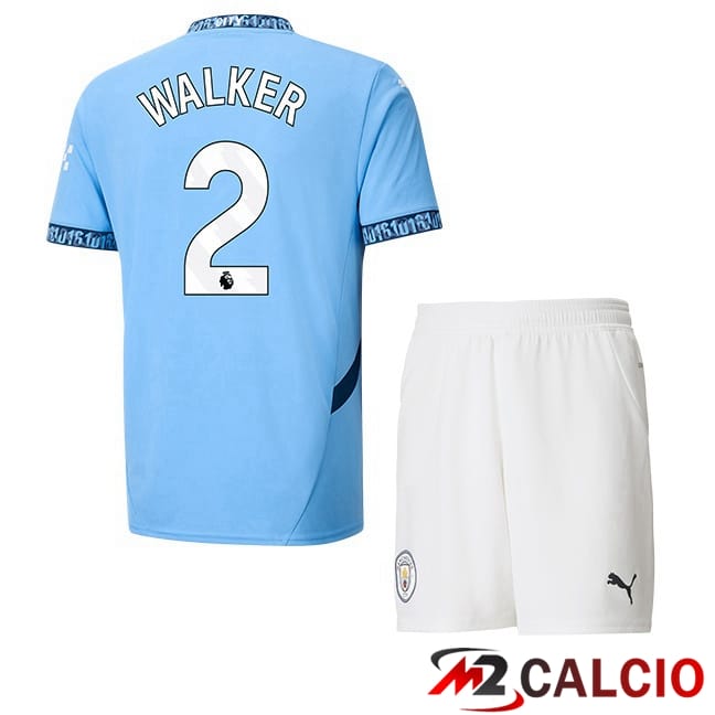 Maglie Calcio Personalizzate,Tute Calcio Squadre,Maglia Nazionale Italiana Calcio | Maglie Calcio Manchester City (Kyle Walker 2) Bambino Prima Blu 2024/2025
