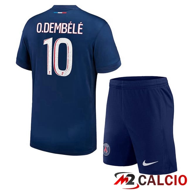 Maglie Calcio Personalizzate,Tute Calcio Squadre,Maglia Nazionale Italiana Calcio | Maglie Calcio Paris PSG (O.Dembélé 10) Bambino Prima Blu Reale 2024/2025