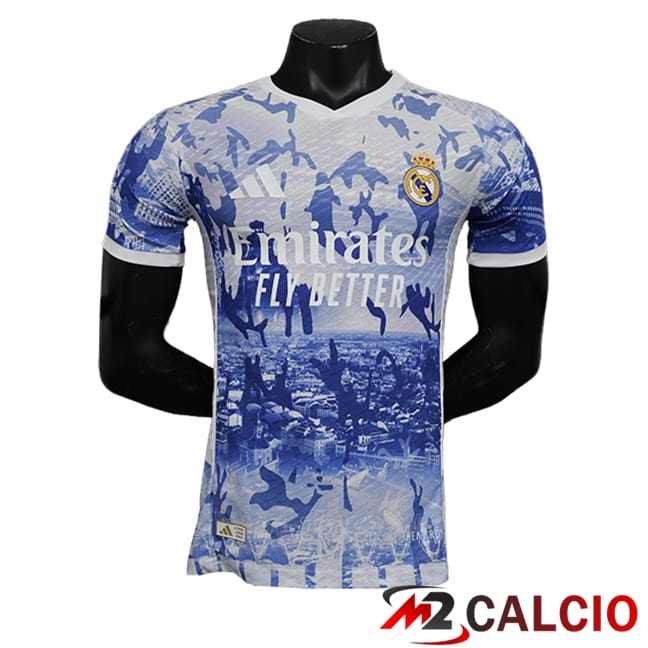 Maglie Calcio Personalizzate,Tute Calcio Squadre,Maglia Nazionale Italiana Calcio | Maglie Calcio Real Madrid Edizione Speciale Blu/Bianco 2024/2025