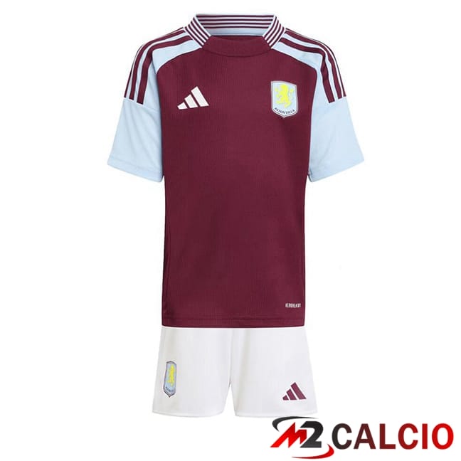 Maglie Calcio Personalizzate,Tute Calcio Squadre,Maglia Nazionale Italiana Calcio | Maglie Calcio Aston Villa Bambino Prima Rosso 2024/2025