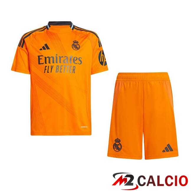 Maglie Calcio Personalizzate,Tute Calcio Squadre,Maglia Nazionale Italiana Calcio | Maglie Calcio Real Madrid Bambino Seconda Arancia 2024/2025