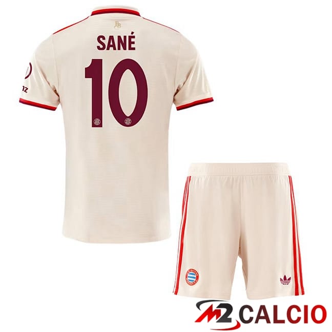 Maglie Calcio Personalizzate,Tute Calcio Squadre,Maglia Nazionale Italiana Calcio | Maglie Calcio Bayern Monaco (Sané 10) Bambino Terza Giallo 2024/2025