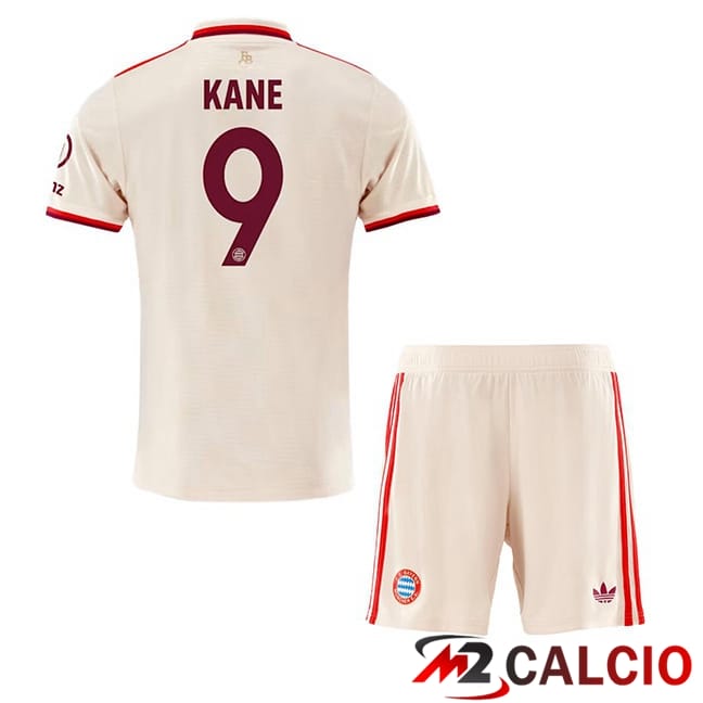 Maglie Calcio Personalizzate,Tute Calcio Squadre,Maglia Nazionale Italiana Calcio | Maglie Calcio Bayern Monaco (Kane 9) Bambino Terza Giallo 2024/2025