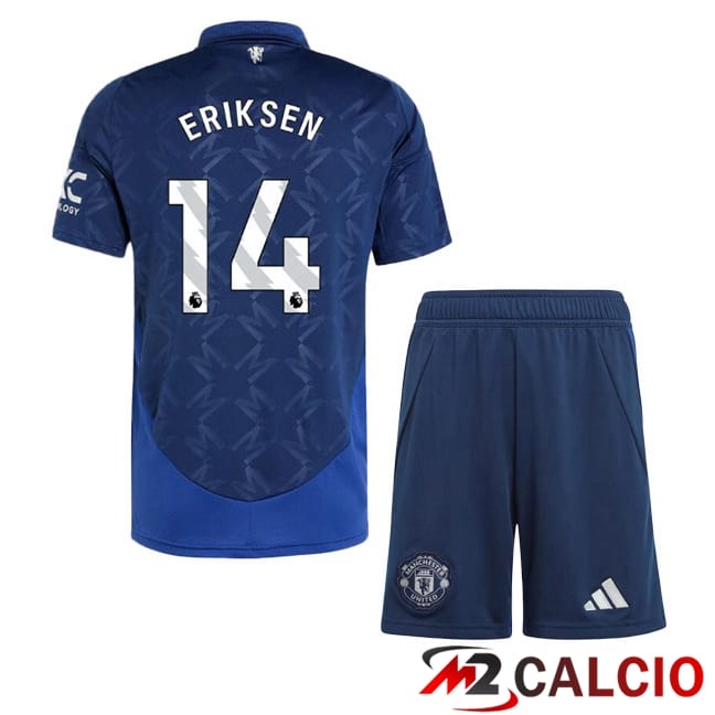 Maglie Calcio Personalizzate,Tute Calcio Squadre,Maglia Nazionale Italiana Calcio | Maglie Calcio Manchester United (Eriksen 14) Bambino Seconda Blu 2024/2025