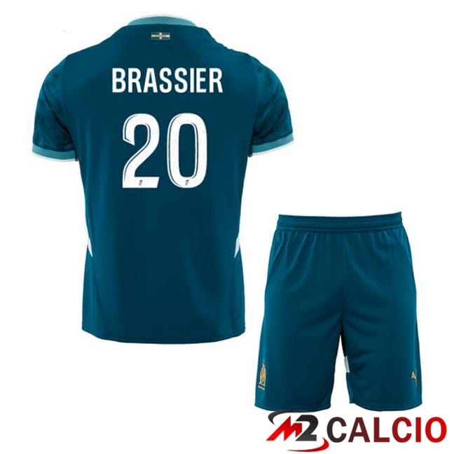 Maglie Calcio Marsiglia OM (BRASSIER 20) Bambino Seconda Blu 2024/2025
