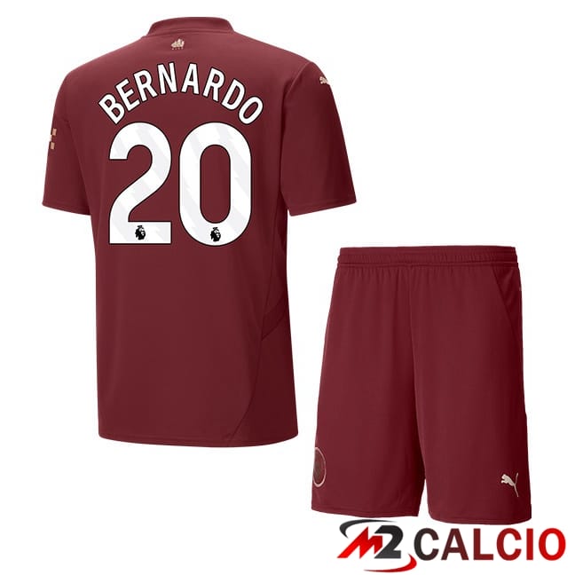 Maglie Calcio Personalizzate,Tute Calcio Squadre,Maglia Nazionale Italiana Calcio | Maglie Calcio Manchester City (Bernardo Silva 20) Bambino Terza Marrone 2024/2025
