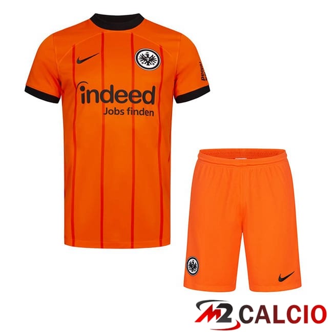 Maglie Calcio Personalizzate,Tute Calcio Squadre,Maglia Nazionale Italiana Calcio | Maglie Calcio Eintracht Frankfurt Bambino Terza Arancia 2024/2025