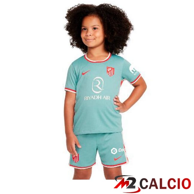 Maglie Calcio Personalizzate,Tute Calcio Squadre,Maglia Nazionale Italiana Calcio | Maglie Calcio Atletico Madrid Bambino Seconda Verde 2024/2025