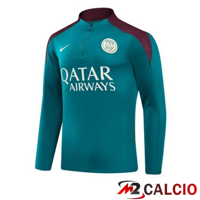 Maglie Calcio Personalizzate,Tute Calcio Squadre,Maglia Nazionale Italiana Calcio | Felpa Allenamento Paris PSG Verde 2024/2025