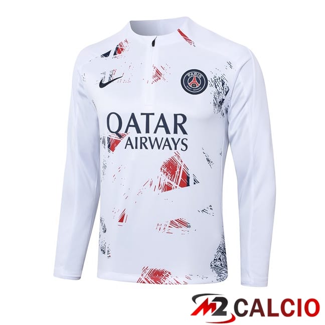 Maglie Calcio Personalizzate,Tute Calcio Squadre,Maglia Nazionale Italiana Calcio | Felpa Allenamento Paris PSG Bianco 2024/2025