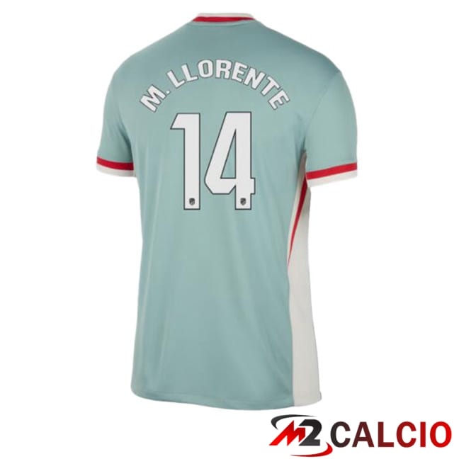 Maglie Calcio Personalizzate,Tute Calcio Squadre,Maglia Nazionale Italiana Calcio | Maglie Calcio Atletico Madrid (M. LLORENTE 14) Seconda Verde 2024/2025
