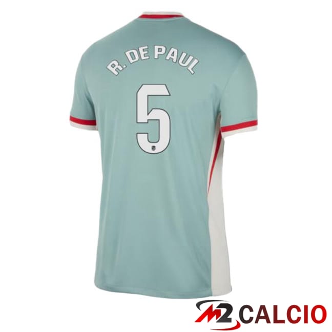 Maglie Calcio Personalizzate,Tute Calcio Squadre,Maglia Nazionale Italiana Calcio | Maglie Calcio Atletico Madrid (R. DE PAUL 5) Seconda Verde 2024/2025