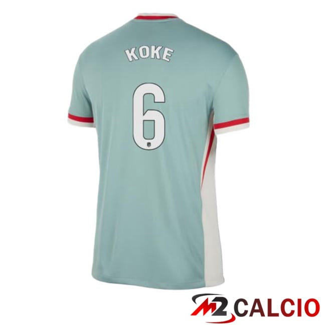 Maglie Calcio Personalizzate,Tute Calcio Squadre,Maglia Nazionale Italiana Calcio | Maglie Calcio Atletico Madrid (KOKE 6) Seconda Verde 2024/2025