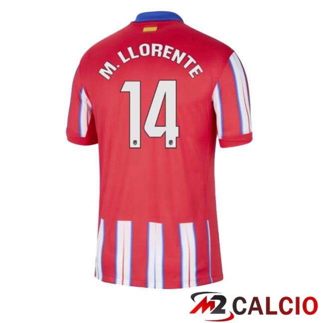 Maglie Calcio Personalizzate,Tute Calcio Squadre,Maglia Nazionale Italiana Calcio | Maglie Calcio Atletico Madrid (M. LLORENTE 14) Prima Rosso 2024/2025