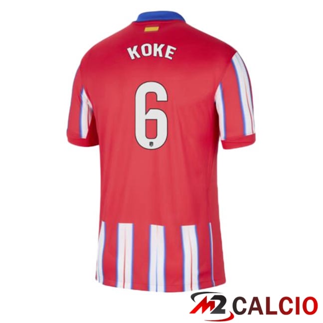 Maglie Calcio Personalizzate,Tute Calcio Squadre,Maglia Nazionale Italiana Calcio | Maglie Calcio Atletico Madrid (KOKE 6) Prima Rosso 2024/2025