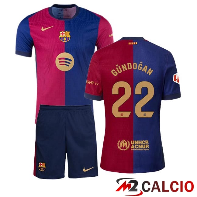 Maglie Calcio Personalizzate,Tute Calcio Squadre,Maglia Nazionale Italiana Calcio | Maglie Calcio FC Barcellona (GÜNDOĞAN 22) Bambino Prima Blu Rosso 2024/2025