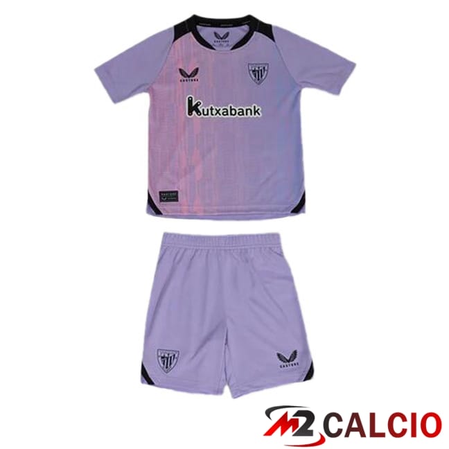 Maglie Calcio Personalizzate,Tute Calcio Squadre,Maglia Nazionale Italiana Calcio | Maglie Calcio Athletic Club Bambino Terza Viola 2024/2025