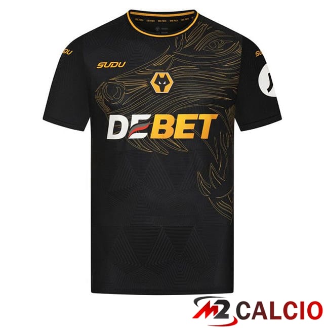 Maglie Calcio Personalizzate,Tute Calcio Squadre,Maglia Nazionale Italiana Calcio | Maglie Calcio Wolves Seconda Nero 2024/2025