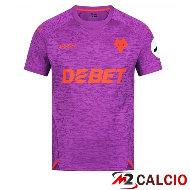 Maglie Calcio Personalizzate,Tute Calcio Squadre,Maglia Nazionale Italiana Calcio | Maglie Calcio Wolves Terza Viola 2024/2025