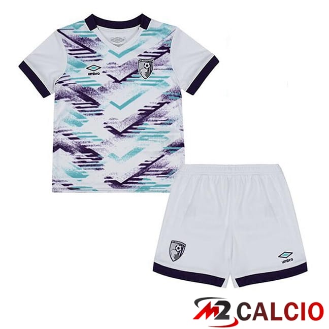 Maglie Calcio Personalizzate,Tute Calcio Squadre,Maglia Nazionale Italiana Calcio | Maglie Calcio AFC Bournemouth Bambino Seconda Bianco 2024/2025