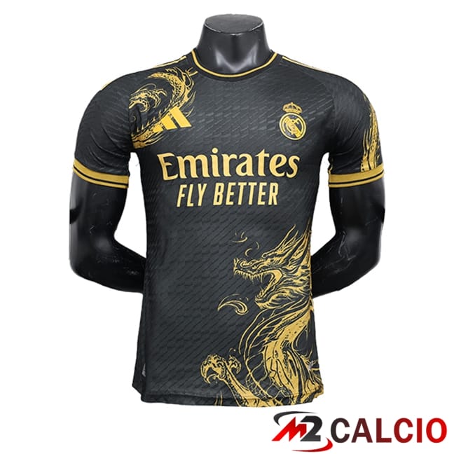 Maglie Calcio Personalizzate,Tute Calcio Squadre,Maglia Nazionale Italiana Calcio | Maglie Calcio Real Madrid Special Edition Nero 2024/2025 -12