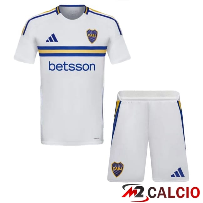 Maglie Calcio Personalizzate,Tute Calcio Squadre,Maglia Nazionale Italiana Calcio | Maglie Calcio Boca Juniors Bambino Seconda Bianco 2024/2025