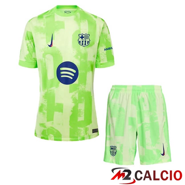 Maglie Calcio Personalizzate,Tute Calcio Squadre,Maglia Nazionale Italiana Calcio | Maglie Calcio FC Barcellona Bambino Terza Verde 2024/2025