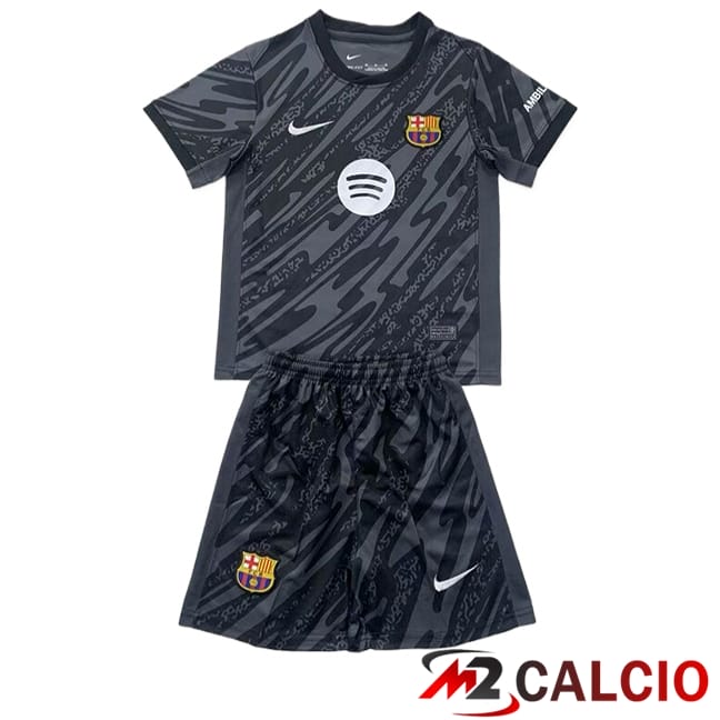 Maglie Calcio Personalizzate,Tute Calcio Squadre,Maglia Nazionale Italiana Calcio | Maglie Calcio Barcellona Bambino Portiere Nero 2024/2025