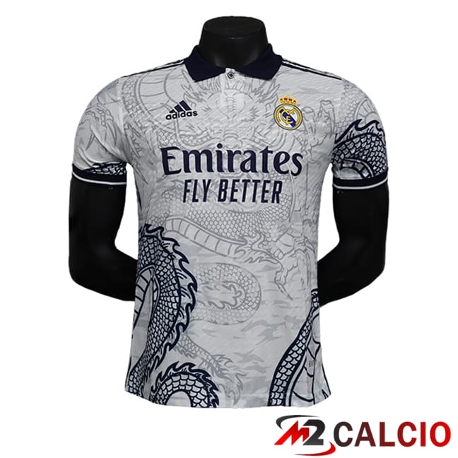 Maglie Calcio Personalizzate,Tute Calcio Squadre,Maglia Nazionale Italiana Calcio | Maglie Calcio Real Madrid Edizione Speciale Bianco/Blu 2024/2025