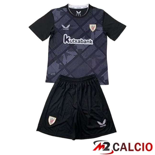Maglie Calcio Personalizzate,Tute Calcio Squadre,Maglia Nazionale Italiana Calcio | Maglie Calcio Athletic Bilbao Bambino Portiere Nero 2024/2025