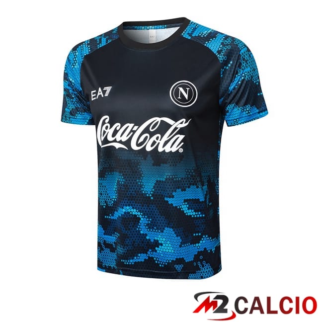 Maglie Calcio Personalizzate,Tute Calcio Squadre,Maglia Nazionale Italiana Calcio | T Shirt Allenamento SSC Napoli Blu Nero 2024/2025