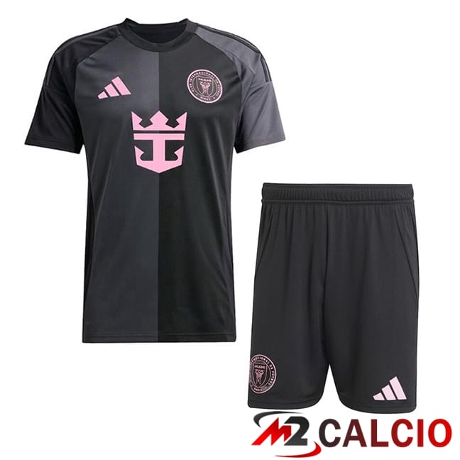 Maglie Calcio Personalizzate,Tute Calcio Squadre,Maglia Nazionale Italiana Calcio | Maglie Calcio Inter Miami CF Bambino Seconda Nero 2025/2026