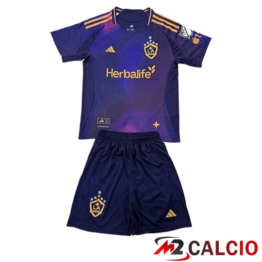 Maglie Calcio Personalizzate,Tute Calcio Squadre,Maglia Nazionale Italiana Calcio | Maglie Calcio LA Galaxy Bambino Seconda 2025/2026