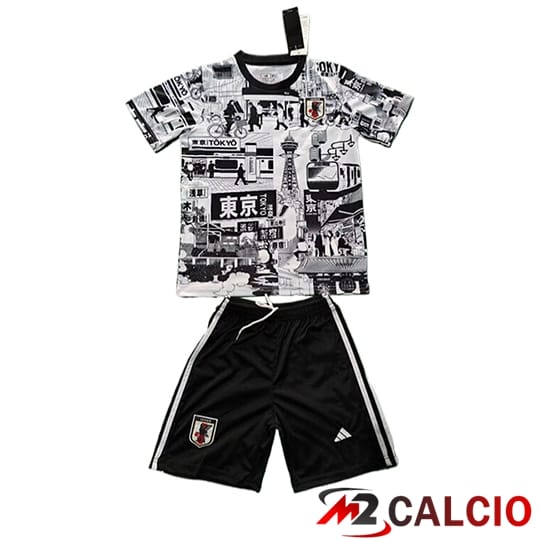 Maglie Calcio Personalizzate,Tute Calcio Squadre,Maglia Nazionale Italiana Calcio | Maglie Calcio Giappone Bambino Special Edition Nero/Bianco 2025/2026