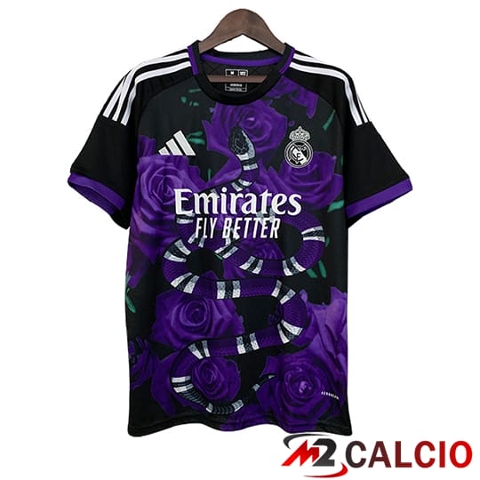 Maglie Calcio Personalizzate,Tute Calcio Squadre,Maglia Nazionale Italiana Calcio | Maglie Calcio Real Madrid Edizione Speciale Viola 2025/2026