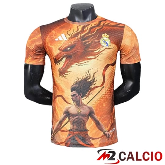 Maglie Calcio Personalizzate,Tute Calcio Squadre,Maglia Nazionale Italiana Calcio | Maglie Calcio Real Madrid Edizione Speciale Arancia 2025/2026