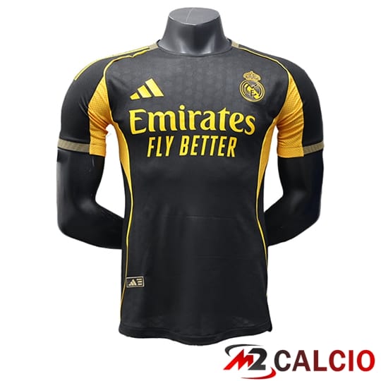 Maglie Calcio Personalizzate,Tute Calcio Squadre,Maglia Nazionale Italiana Calcio | Maglie Calcio Real Madrid Edizione Speciale Nero/Giallo 2025/2026