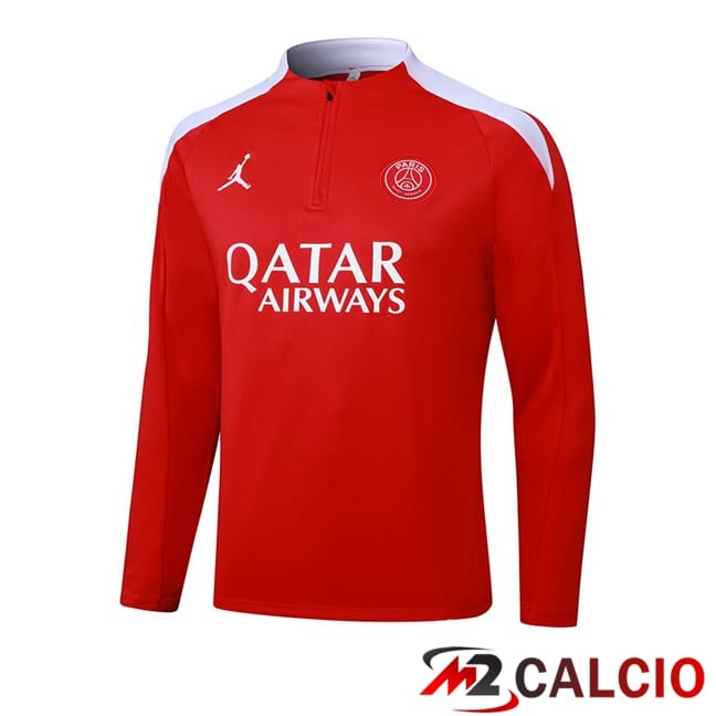 Maglie Calcio Personalizzate,Tute Calcio Squadre,Maglia Nazionale Italiana Calcio | Felpa Allenamento Jordan Paris PSG Rosso 2025/2026