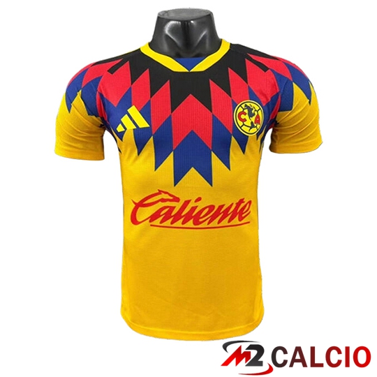 Maglie Calcio Personalizzate,Tute Calcio Squadre,Maglia Nazionale Italiana Calcio | Maglie Calcio Club America Special Edition Giallo/Rosso 2025/2026
