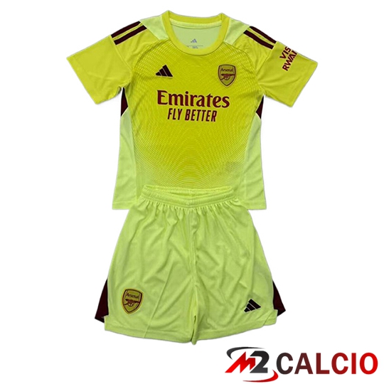 Maglie Calcio Personalizzate,Tute Calcio Squadre,Maglia Nazionale Italiana Calcio | Maglie Calcio Arsenal Bambino Portiere Giallo 2025/2026