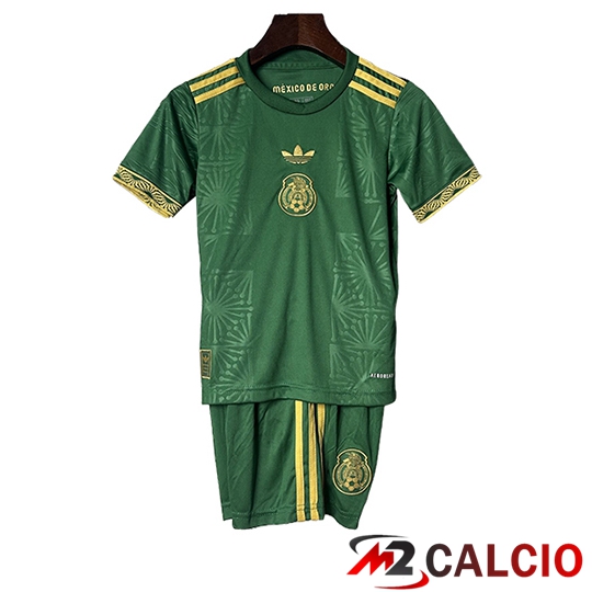 Maglie Calcio Personalizzate,Tute Calcio Squadre,Maglia Nazionale Italiana Calcio | Maglie Calcio Messico Bambino Verde 2025/2026