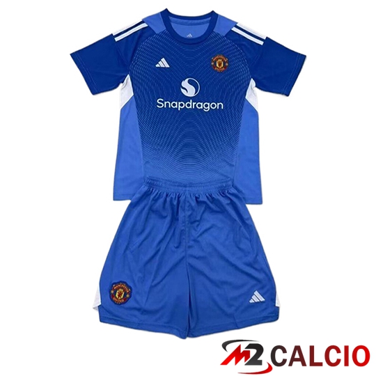 Maglie Calcio Personalizzate,Tute Calcio Squadre,Maglia Nazionale Italiana Calcio | Maglie Calcio Manchester United Bambino Portiere Blu 2025/2026