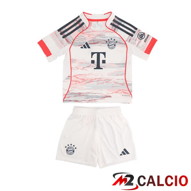 Maglie Calcio Personalizzate,Tute Calcio Squadre,Maglia Nazionale Italiana Calcio | Maglie Calcio Bayern Monaco Bambino Seconda Bianco 2025/2026
