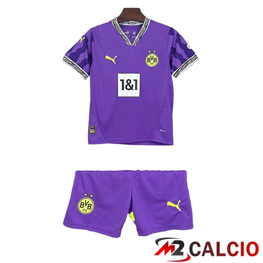 Maglie Calcio Personalizzate,Tute Calcio Squadre,Maglia Nazionale Italiana Calcio | Maglie Calcio Dortmund Bambino Special Edition Viola 2025/2026