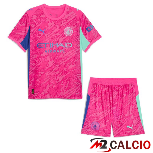 Maglie Calcio Personalizzate,Tute Calcio Squadre,Maglia Nazionale Italiana Calcio | Maglie Calcio Manchester City Bambino Portiere Rosa 2025/2026