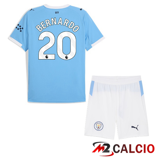 Maglie Calcio Personalizzate,Tute Calcio Squadre,Maglia Nazionale Italiana Calcio | Maglie Calcio Manchester City (Bernardo Silva 20) Bambino Prima Blu 2025/2026